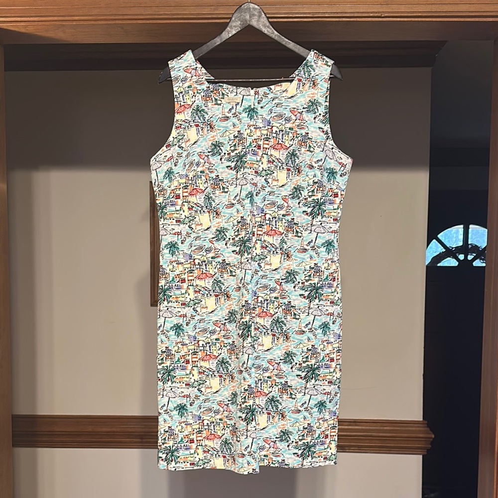 Tropical Print Sleeveless Talbots Dress